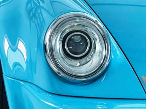 LED headlamp set with chrome reflector and clear lens LHD. Porsche 911 / 964 - 91163111302, 91163102400, 91163111300