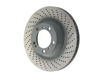 Brake disc rotor Rear, drilled monobloc, 350x28mm. Porsche 992.1 Carrera S / 4S / 992.2 Carrera 2 3.0ltr - 992615601A, 992615602A - PRL39987, PRR39988