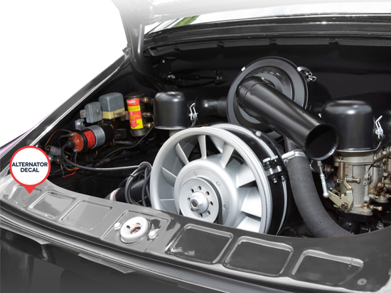 Porsche 911 Alternator engine decal 90100650800 - 90100650800/1