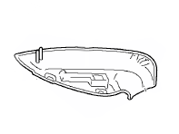 Door mirror cover, Lower part. Porsche 970 Panamera LHD - 97073171906, 97073172006