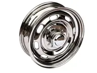 15' 5.5J Steel 'Knock off' wheel, chrome-plated Porsche 356