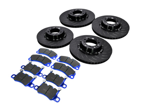 EBC Racing Two-piece floating brake disc and bluestuff pad kit. Porsche 991 turbo / 981 Cayman GT4 - P2DK045B, 99135140502, 99135140602, 99135194704, 99135240703, 99135240803, 99135294705 - DP52206NDX, DP52207NDX, SG2F012, SG2F016