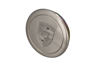 Wheel Cap 'Fuchs' White Gold Metallic - metal embossed crest for Porsche - 91136103231, 91136103233