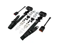 SEAT BELTS - FRONT Automatic / Inertia VERTICAL B PILLER MOUNT / FLOOR BUCKLES with L Bracket PAIR - 92880312610, 9288031261070B