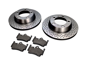 REAR Brake Pads and Brake Disc Package Porsche 987 Boxster / 987C Cayman - 98735240101, 98735293903, 98735240101BRE, 98735293903BRE, 98761267601, 90026904701, 99907340201, 99635295901