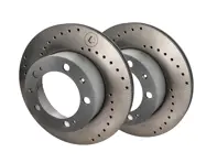 Brake Disc Rotor Front, Crossdrilled (PAIR). Porsche 944 / 944S - 94435104105, 94435104106 - 944 351 041 05 rd