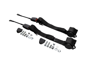 SEAT BELTS - FRONT Automatic / Inertia VERTICAL B PILLER MOUNT / FLOOR BUCKLES with L Bracket PAIR - 92880312610, 9288031261070B