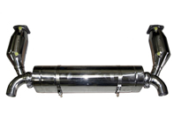 Sports exhaust rear silencer and catalytic converters Porsche 997 GT2 and GT2 RS