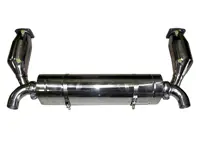 Sports exhaust rear silencer and catalytic converters Porsche 997 GT2 and GT2 RS