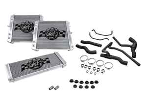 Aluminium radiator for water coolant fluid & hoses SET OF 3. Porsche 996 C4S - 99610603751, 99610603752, 99610613172, 99610613174, 99610613270, 99610613272 - 7057, 7056, 7055