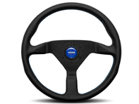 Steering wheel MONTECARLO with blue stitching and horn button - Momo - M11111785BKBLR