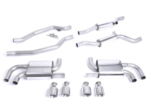 Milltek Sports Exhaust System Resonated (Louder). Porsche 958 Cayenne Turbo 4.8L V8 2010-14 - 95811191020, 95811191021, 95811191022, 95811191023 - SSXPO111