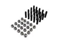 Titanium wheel bolt replacement stud set with chrome capless nut for modern Porsche - 99636120300, 99636120301, 99636120302, 99736120301, 99736120302