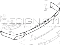 Rear bumper lower spoiler. Porsche 957 Cayenne - 95550552107G2X, 95550552108G2X, 95550552109G2X