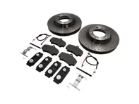 FRONT Brake Pads and Brake Disc Package Porsche 997 C4S by TEXTAR - 9963514XX04BRE, 99635141004, 99635140904BRE, 99635140904, 9963514XX04, 99635194913BRE, 99635194913, 99635108901, 99761268001, 99635195911