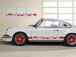 Wall Art - Carrera Side Decor in White/Red. Limited Edition