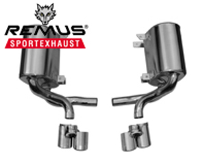 Exhaust Mufflers / Silencers Rear with Tail Pipes. Porsche 997 Carrera REMUS - 6893050500LR, 6893050606SLR