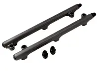 Billet aluminium fuel rail set, Anodised Black. Porsche 911 3.2 Carrera - 93011030704, 93011030804 - AMS9050032, AMS9050072, AMS9050033, AMS9050073