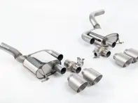 Milltek Sports Exhaust Valved Rear Silencers With Brushed Titanium GT-115 Tailpipe Trims. Porsche Macan 95B MK2 GTS And Turbo - 95B253601DY, 95B253600CY, 95B253612MY, 95B253611MY, 95B253600DY, 95B253601EY - SSXPO178