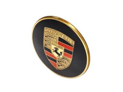 Badge with full-colour embossed Porsche Crest. Porsche 356 / 911 / 914 - PCG55980100, 64455980100