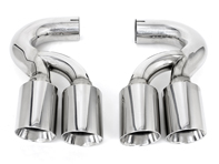 Exhaust Tail Pipes Deluxe Quad Style in Polished Chrome. Porsche Cayenne 955 Turbo / Turbo S - 95511100030, 95511125120, 95511125121, 95511198100, 95511125220, 95511125221, 95511198200