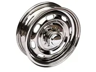 15' 4.5J Steel 'Knock off' wheel, chrome-plated Porsche 356