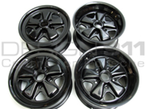 17' Style 548B Fuchs Style Alloy Wheels GLOSS BLACK 7.5J and 9.0J For Porsche Car