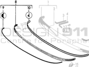 Front Bumper Moulding. Porsche 356B / 356C - 64450504107 - CB.022.006, 9103, 1684300206