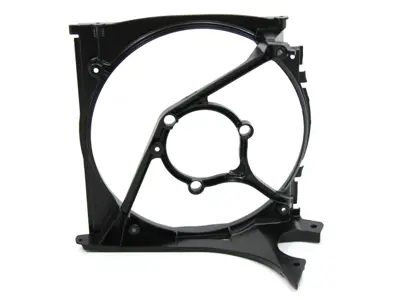 Fan housing and bracket for water radiator. Porsche 991.2 / 982 Boxster / 982C Cayman - 9P1121383, 9P1121383A, 9P1121383B, 9P1121384, 9P1121384A, 9P1121384B