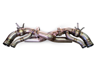 Sports exhaust rear silencer cross pipes Porsche 992 turbo - P0.004.C01, 992251057B, 992298019C