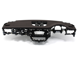 Dashboard panel trim, in Espresso, Leather. Porsche 95B.2 Macan RHD - 95B857003BB6J0, 95B857003, 95B857003BB