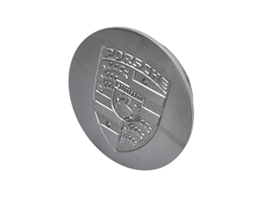 Wheel Cap Silver with Silver crest metal for Porsche - 92836103201, 92836103205