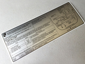 Emission sticker for engine lid. Porsche 911 (1987) USA - 93000651336