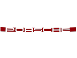 Rear logo 'PORSCHE', sticker in Guards Red. Porsche 911 72-73 - 91155903500, 91155903501, 91155903503