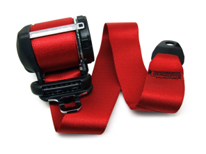 Seat belt Front RED. Porsche 964 / 993 - 96480303304N13, 96480303304