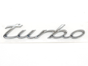 TURBO - Chromed rear badge for Porsche 95B.1 Macan Turbo - 95B853675B