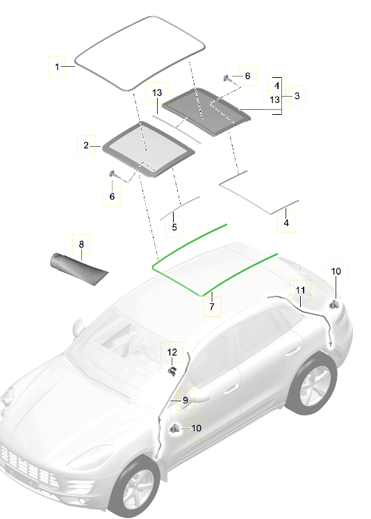 Buy Porsche Macan (95B) MK2 20192021 Sunroof Seals Design 911