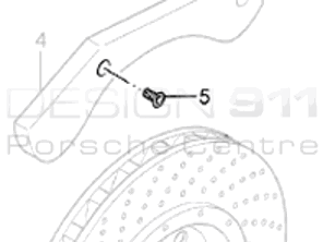Brake disc cover plate Screw. Porsche Carrera GT