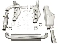 Exhaust set for 964 with single tail pipe and catalytic converter. Stainless steel, with TÜV. - 1620001110, 92.262S, 1623104470, 1621400710, 1621100606, 1621101900, 1621200100, 1625000300, 1625000900, 1623400100, 1620701100, 1620607300, 1620606200, 1620301400, 1623104480, 1623104470, 92.247SCLAMP, 99311119500, 96411119205, 96411119800, 90007428202, 99908405202, 99908500102, 92.241S, 92.270S, 92.560S, PO-92260S, 91.024S, 91.023S, 96411104205, 96411321316, 96411321315, 96411104504, 96411104502, 96411104605, 96421104004, 96421103905, 96421103932, 99908500103