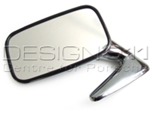 Door Mirror Rectangle in Chrome. SMALL. Porsche 911 70-73 - 91173101300, 91173101306, 91173101406, 91173101308, 91173101408