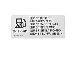Sticker Super Unleaded Fuel. Porsche 964 Carrera 2 / Carrera 4 - 92800611721