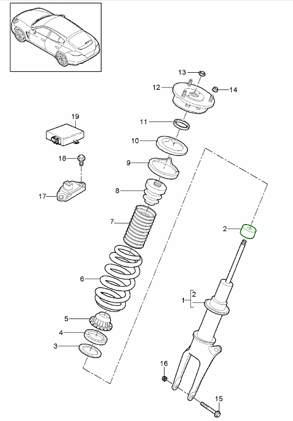 Porsche 970 Panamera Shock absorber cap 97034394130 97034394130