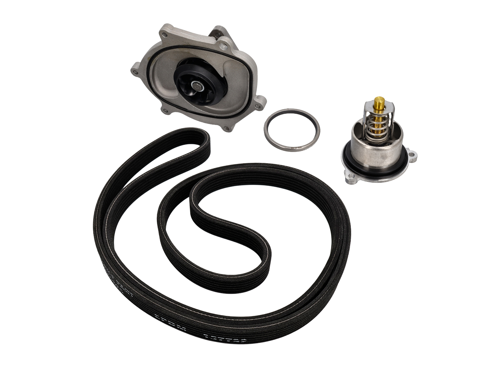 Water pump, belt & thermostat kit. Porsche 991.1 Carrera 2S / Carrera 4S - 0PB121035A, 9A110221800, 0PB903137A, 9A110222602, 9A110622603, 9A712111000, 9A110655900, 0PB121688