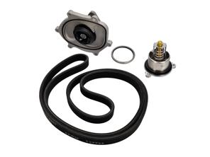 Water pump, belt & thermostat kit. Porsche 991.1 Carrera 2S / Carrera 4S - 0PB121035A, 9A110221800, 0PB903137A, 9A110222602, 9A110622603, 9A712111000, 9A110655900, 0PB121688