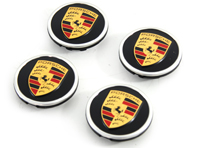 Wheel caps in Matt Black with coloured Porsche Crest for Porsche Taycan / Panamera - 9J1073002