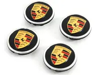 Wheel caps in Matt Black with coloured Porsche Crest for Porsche Taycan / Panamera - 9J1073002