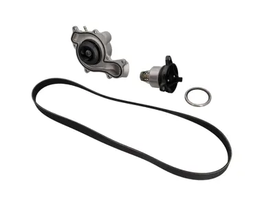 Water pump, belt & thermostat insert kit Porsche 9YA Cayenne / 971 Panamera / 95B.2 / 95B.3 Macan V6 - 9A712101304, 9A712168800, 9A110655900, 0PB121688, 9A790313710, 9A712101303