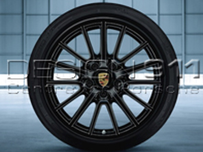 19' SportDesign BLACK  Alloy Wheels & Tyres Original Porsche for 997.2 C2 / C2S - 99704460253, 99704460257, 99704460353, 99704460357