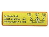 Sticker Valve Clearance. Porsche 356 / 912 - 54672203