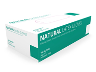 Natural latex powder free gloves - Large - Pack of 100 - NRL50N09